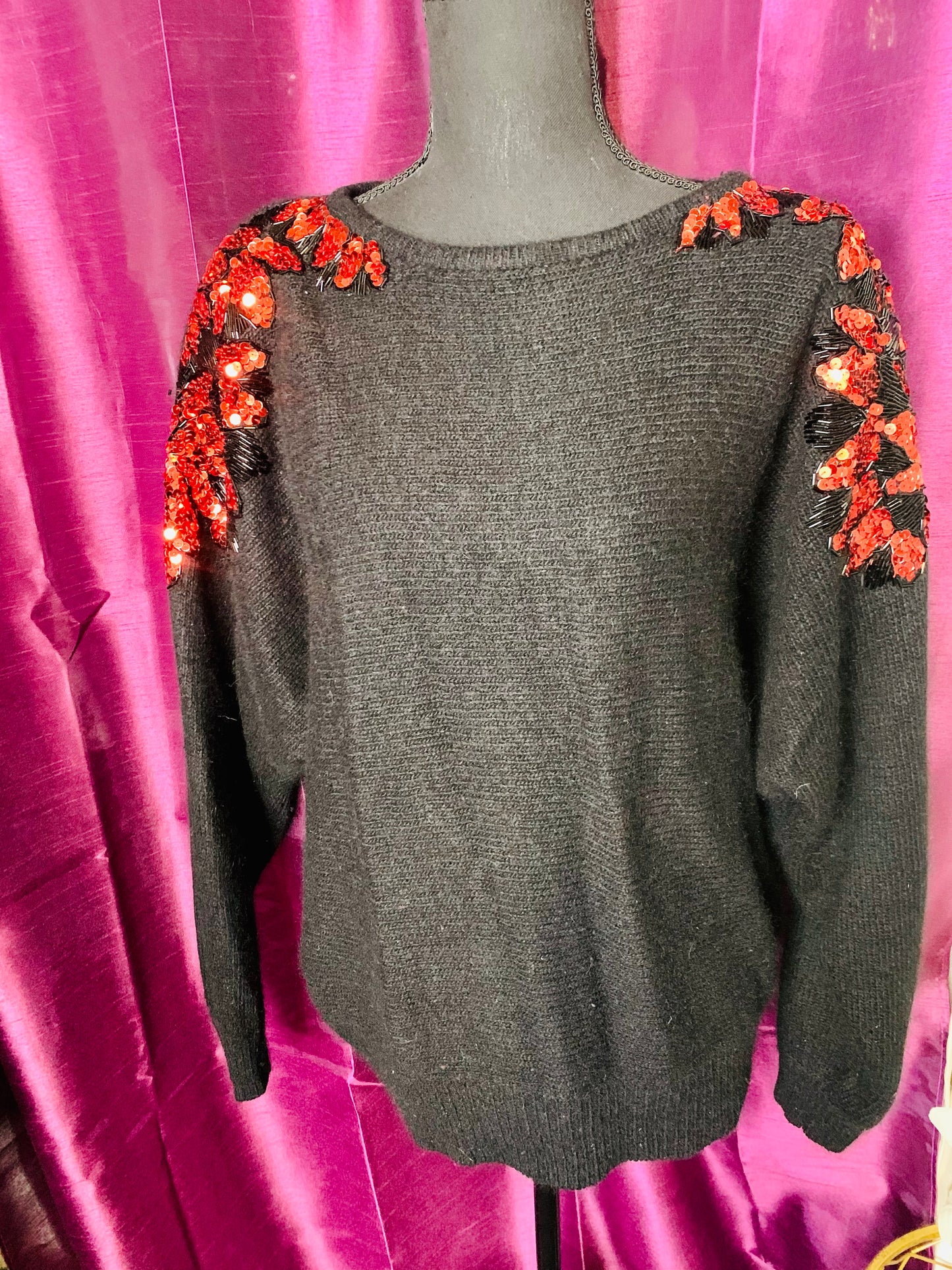 Vintage 80’s Donagain Sequin Shoulder Sweater